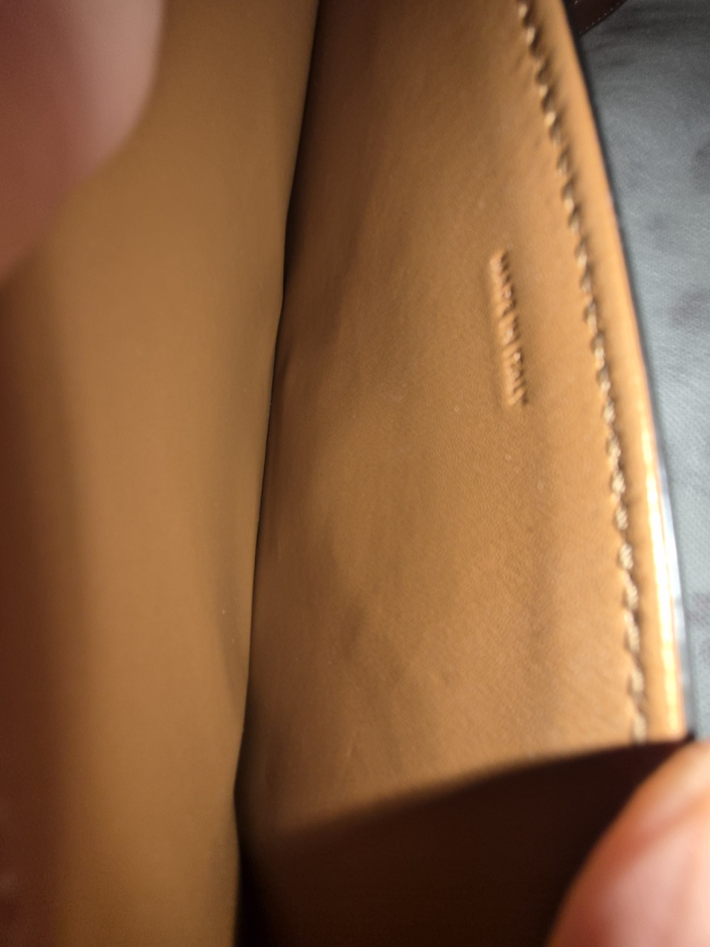 Celine Teen Triomphe Canvas Shoulder Bag with Tan Leather Trim - Picture 15 of 16